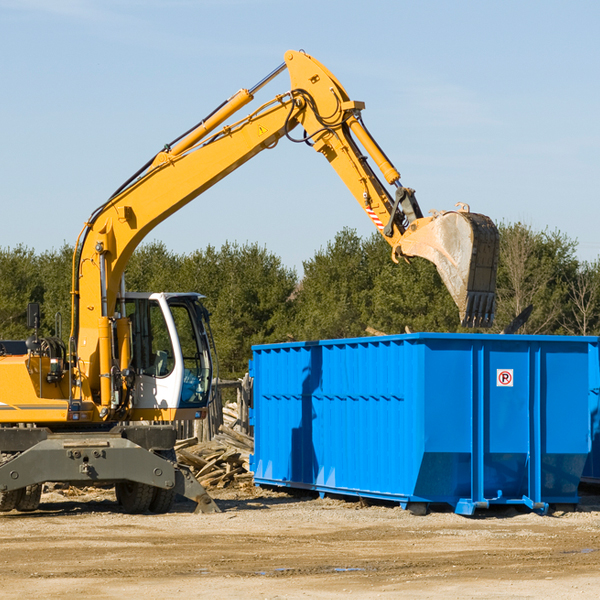 are there any restrictions on where a residential dumpster can be placed in Erienna